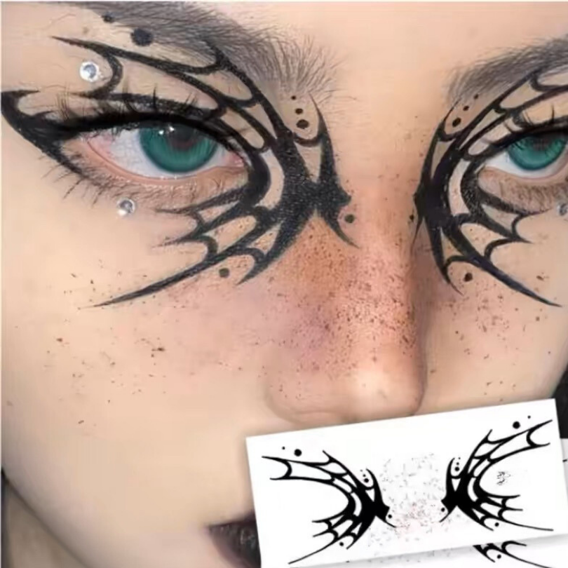 Dark Gradient Face Tattoo Stickers