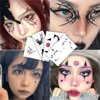 Dark Gradient Face Tattoo Stickers