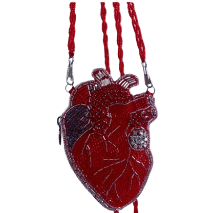 Designer Handcrafted Red Heart Bag