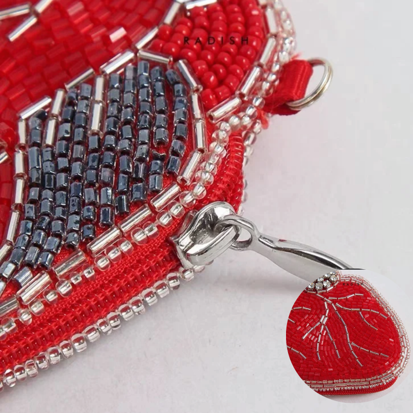 Designer Handcrafted Red Heart Bag